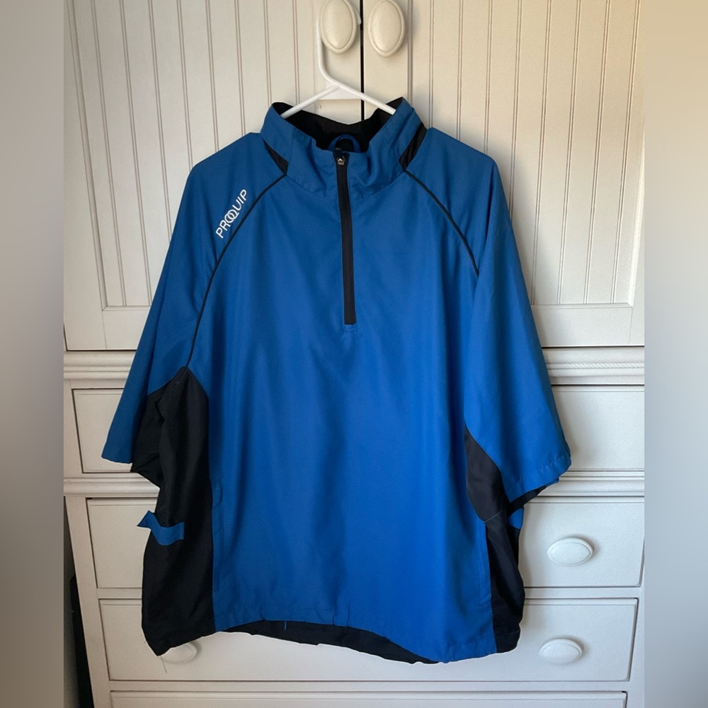Men’s Royal Blue Proquip Golf Short Sleeve Quarter Zip Wind Shirt ⛳️